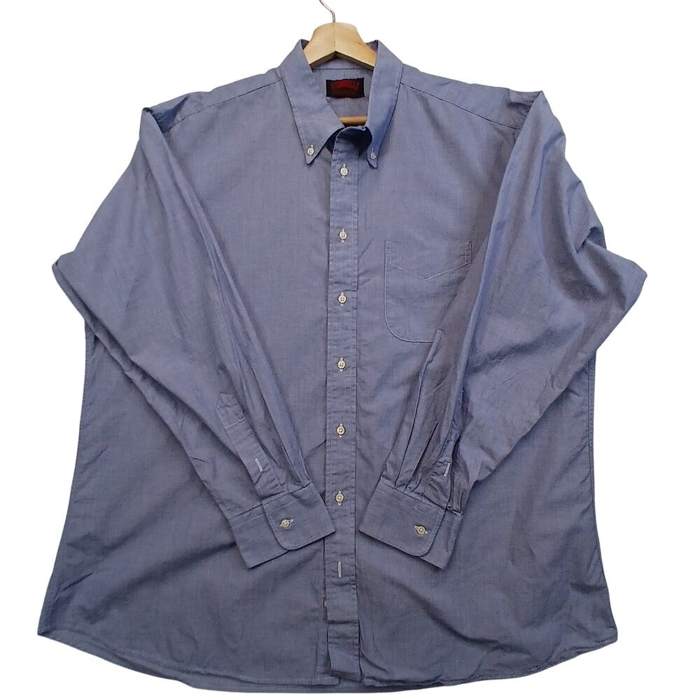 O'Connell's Mens 18-35 Blue Cotton Oxford Button Down Shirt Made in USA